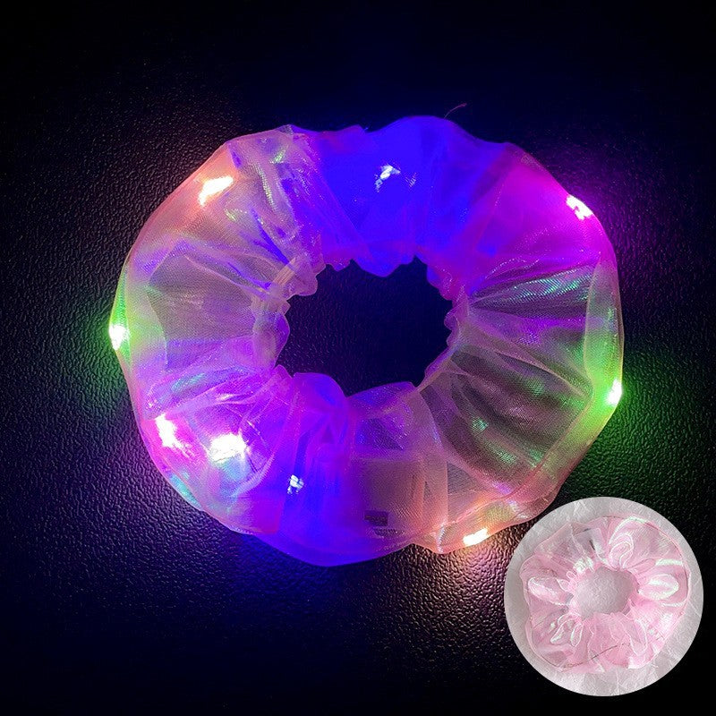 Wholesale  LED luminous hair ring large intestine ring